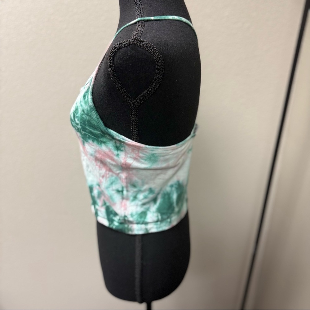 PINK by Victoria Secret Tie-Dye Spaghetti Strap Racerback Crop Top. Size Large - Picture 2 of 8
